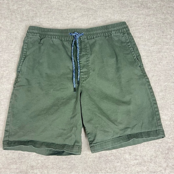 PacSun Men's Khaki Green Casual Shorts with Blue Drawstring - Size Large - Picture 1 of 13